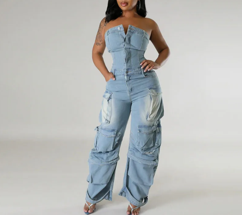 Im The Bar Jean Jumpsuit